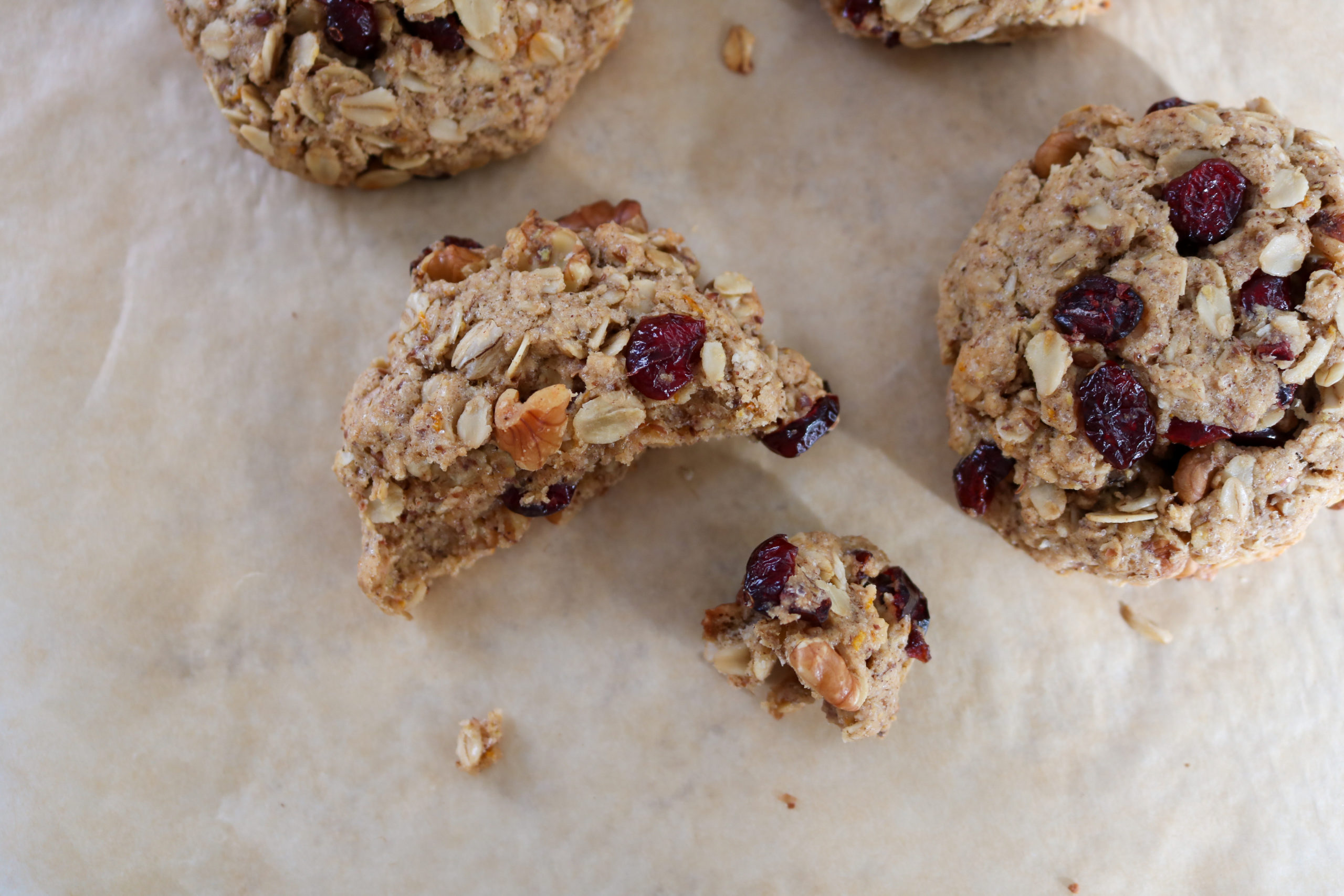 Cranberry Orange Walnut Breakfast Cookies